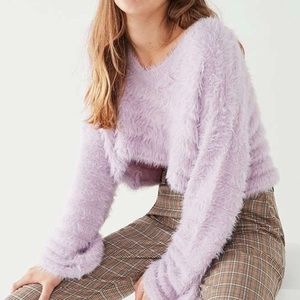 Urban Outfitters Light Purple Fuzzy Sweater